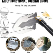 Camping Survival Shovel Axe, Multifunctional Folding High-Carbon Steel Tool Set by g8buynz