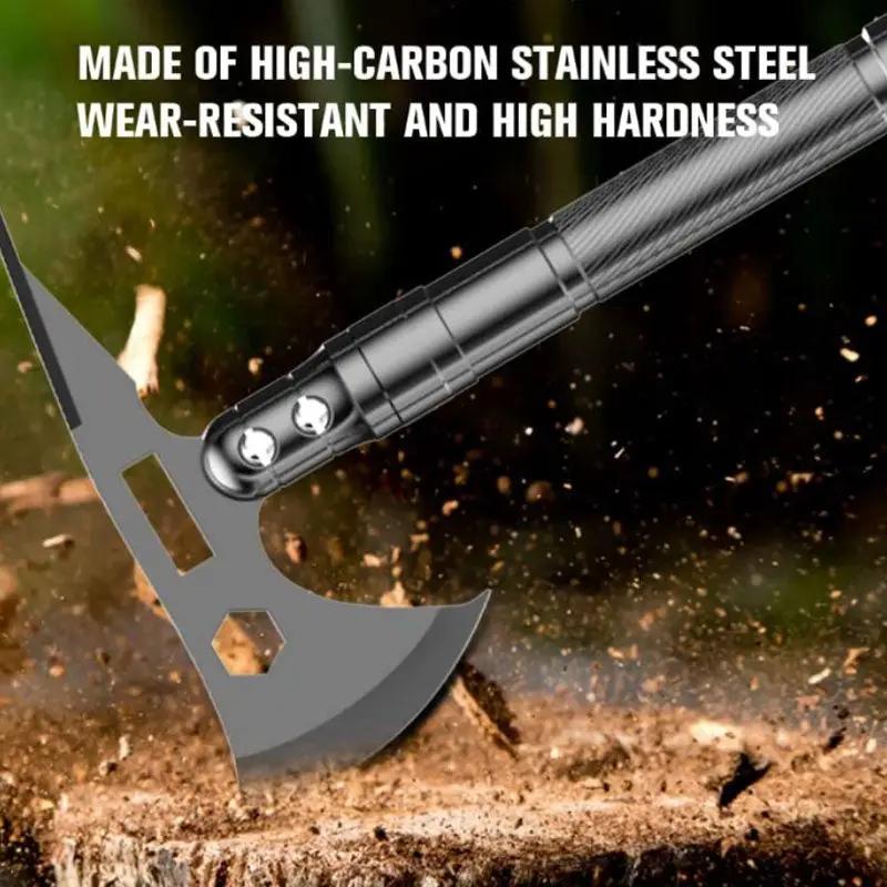 Camping Survival Shovel Axe, Multifunctional Folding High-Carbon Steel Tool Set by g8buynz