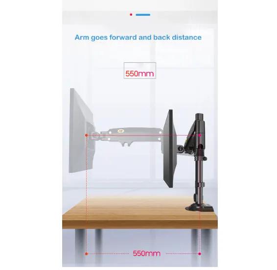22''- 35'' Monitor Desk Mount Stand Full Motion Swivel Monitor Arm Gas Spring by salelink.co.nz