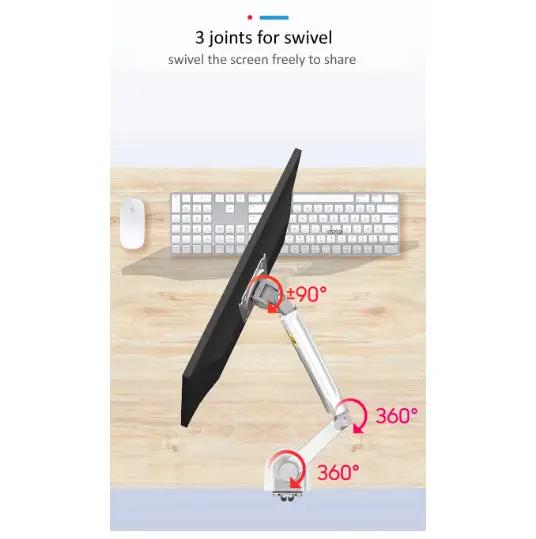 22''- 35'' Monitor Desk Mount Stand Full Motion Swivel Monitor Arm Gas Spring by salelink.co.nz