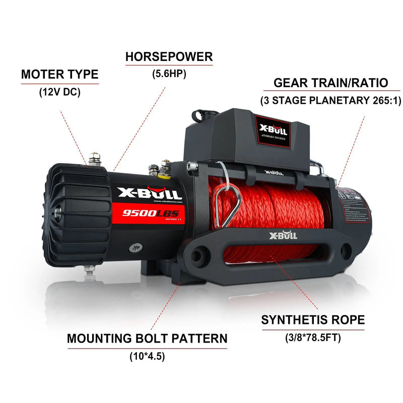 X-Bull Electric Winch 9500lbs by salelink.co.nz