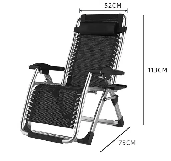 Outdoor Folding Reclining Garden Beach Chair Sun Lounger Deck Recliner by salelink.co.nz