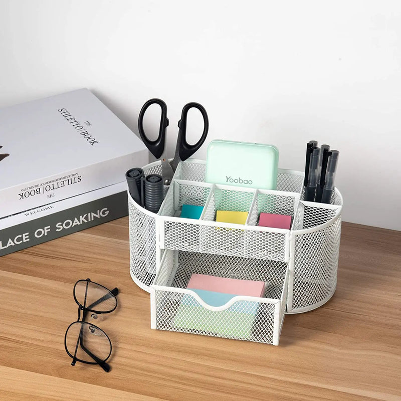 Desk Organiser Mesh Desk Tidy Pen Holder Stationery Organisers by salelink.co.nz