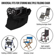 89x24x66cm Folding Rollator Walker Lounge Chair Transport Chairs Storage Bag by salelink.co.nz