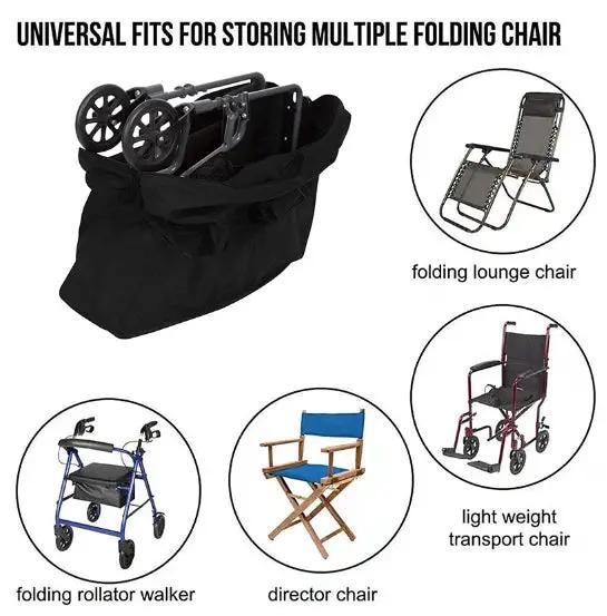 89x24x66cm Folding Rollator Walker Lounge Chair Transport Chairs Storage Bag by salelink.co.nz