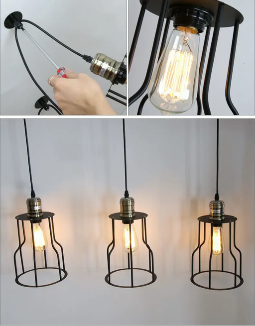 8 Heads Cage Hanging Lamp Pendant Light by salelink.co.nz