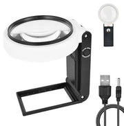 LED Illuminated Magnifier Magnifying Glass 6X 25X with Light and Stand by salelink.co.nz