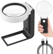 LED Illuminated Magnifier Magnifying Glass 6X 25X with Light and Stand by salelink.co.nz