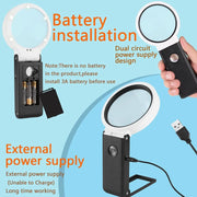 LED Illuminated Magnifier Magnifying Glass 6X 25X with Light and Stand by salelink.co.nz