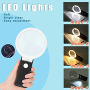 LED Illuminated Magnifier Magnifying Glass 6X 25X with Light and Stand by salelink.co.nz