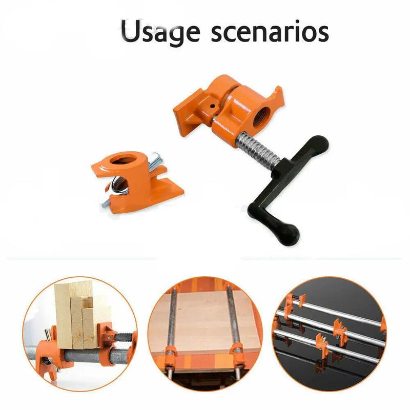 3/4'' Gluing Pipe Clamp 4 Pcs Heavy Duty WOODWORKING VICE TOOLS Wide Protect Pad – view 7