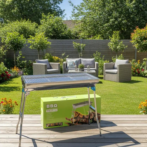 BBQ Stove Foldable Stainless Steel Charcoal BBQ Stove Grill by dealonline.co.nz