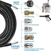 Sewer Jetter Nozzles Kit 30m Drain Cleaning Hose by salelink.co.nz
