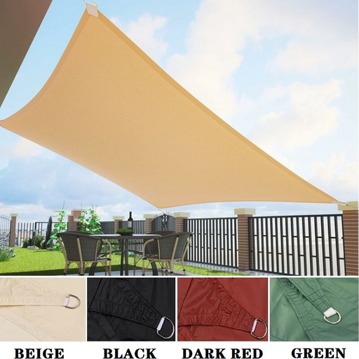4 Colours 3x3m Sand Rectangle Sun Shade Sail UV Block for Outdoor Patio Garden by dealonline.co.nz