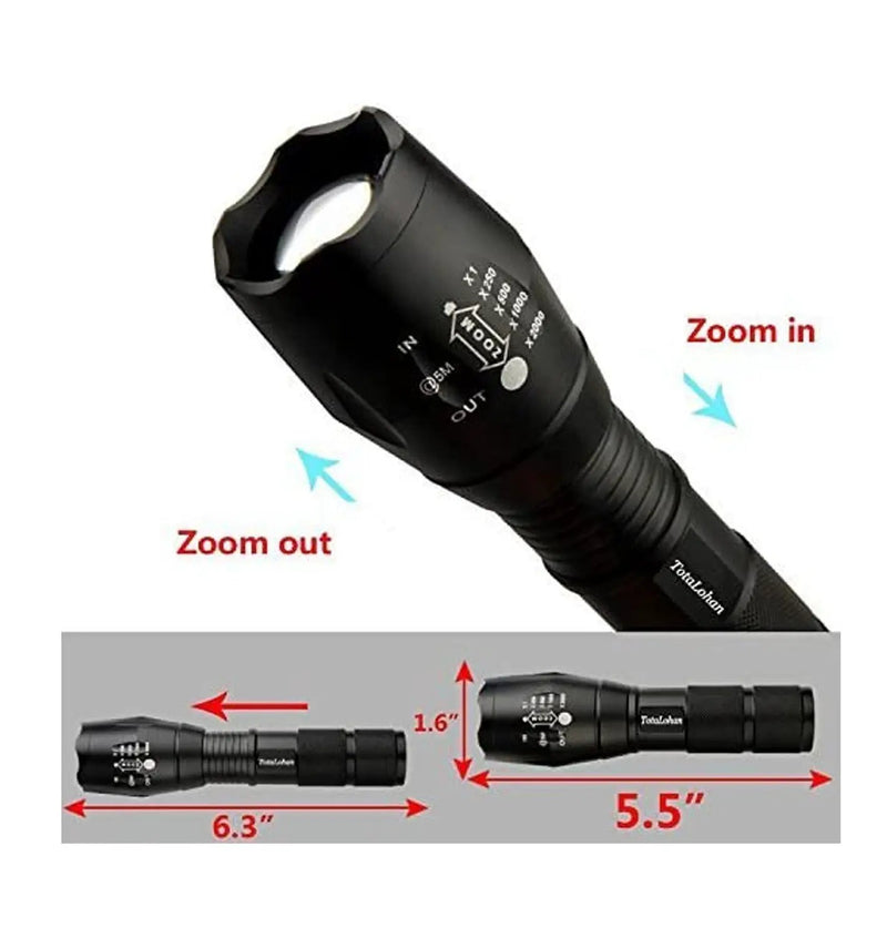 LED Torch Rechargeable High Lumens Flashlight with 18650 Battery by dealonline.co.nz