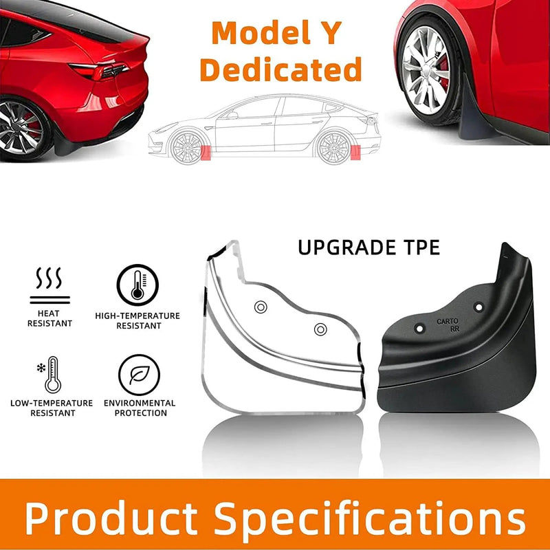 Mud Flaps Splash Guards Compatible with Tesla Model Y Accessories by salelink.co.nz