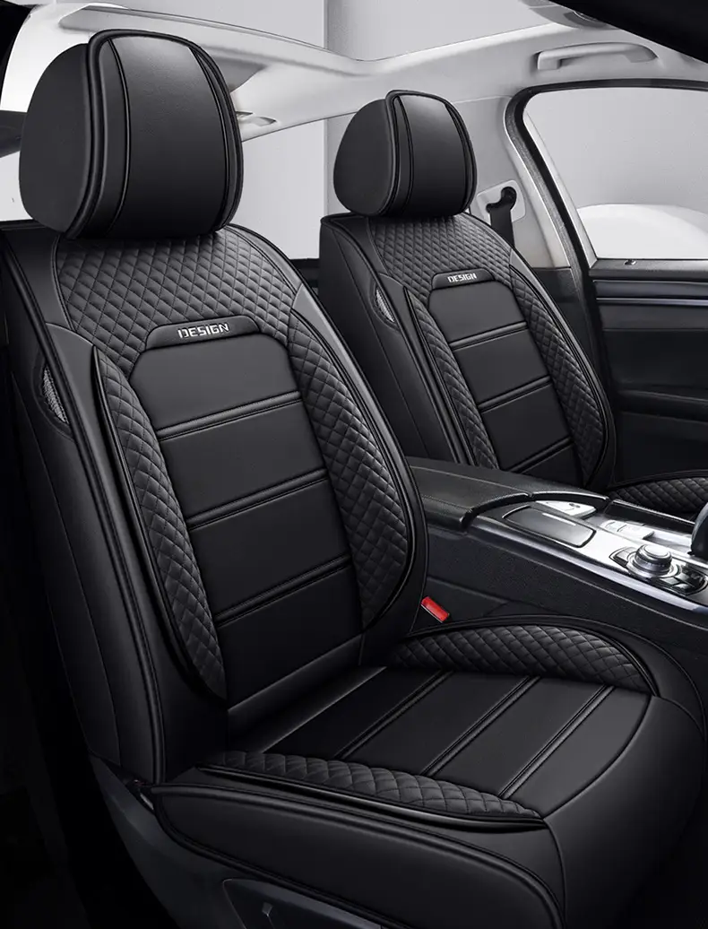Car Seat Cover Faux Leather Cushion 5 Seater Full Set Front Rear Premium Quality by dealonline.co.nz