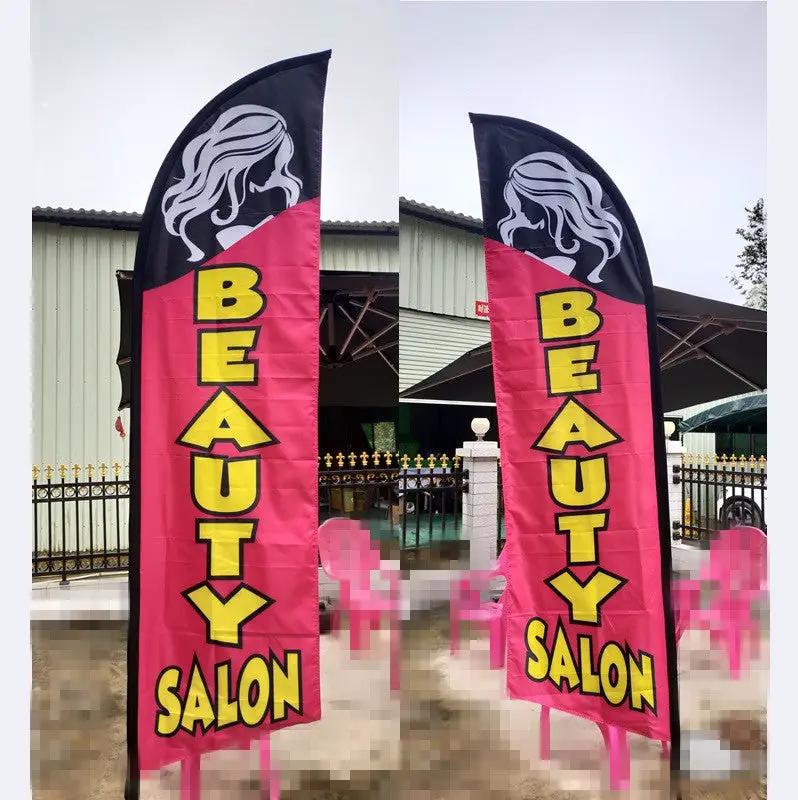 3.4M "BEAUTY SALON" DOUBLE SIDED FLAG by dealonline.co.nz