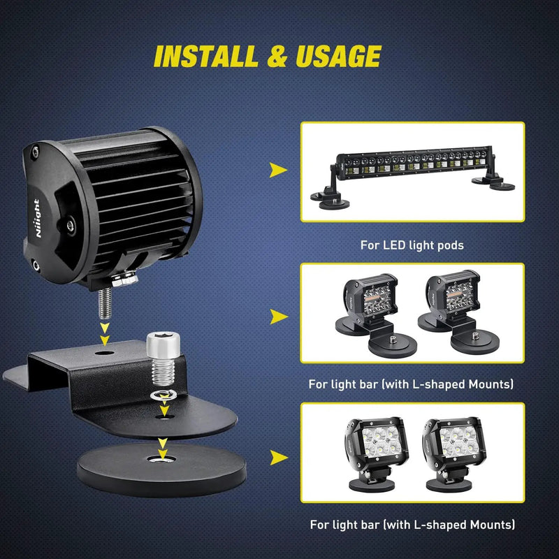 2PCS Magnetic Base Light Bar Mounts by salelink.co.nz