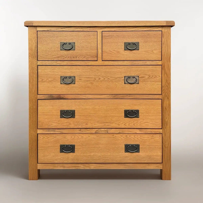 BroDeals Tallboy Oak 5 Drawer Tallboy Oak 5 Drawer Tallboy