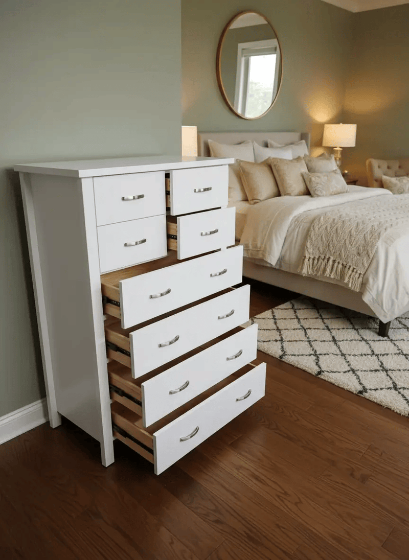 BroDeals Tallboy Patty 8 Drawers Tallboy - White Patty 8 Drawers Tallboy - White
