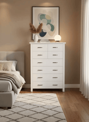 BroDeals Tallboy Patty 8 Drawers Tallboy - White Patty 8 Drawers Tallboy - White