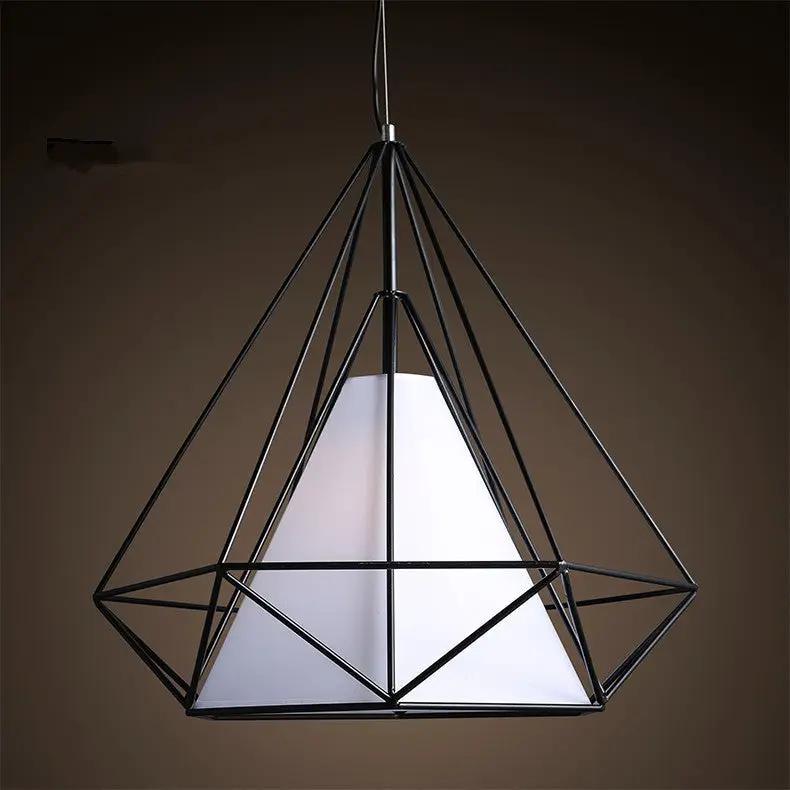 Pendant Hanging Light Lampshade Metal Diamond Black by salelink.co.nz
