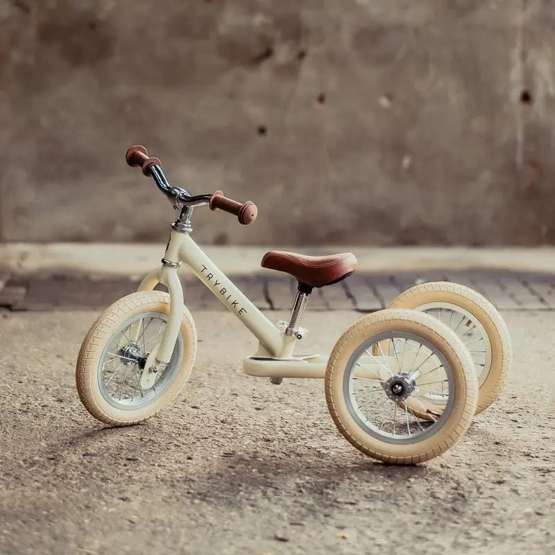 Cream Vintage Balance Bike & Trike – Trybike Steel | Balance Bike NZ by Curious Moonbeam
