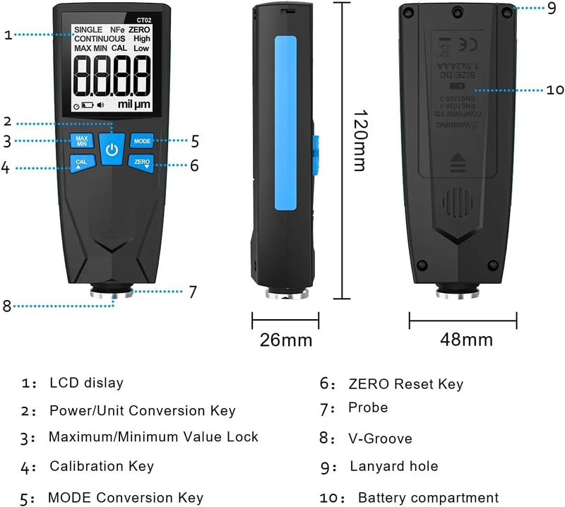 Automotive Coating Thickness Gauge Tester by salelink.co.nz