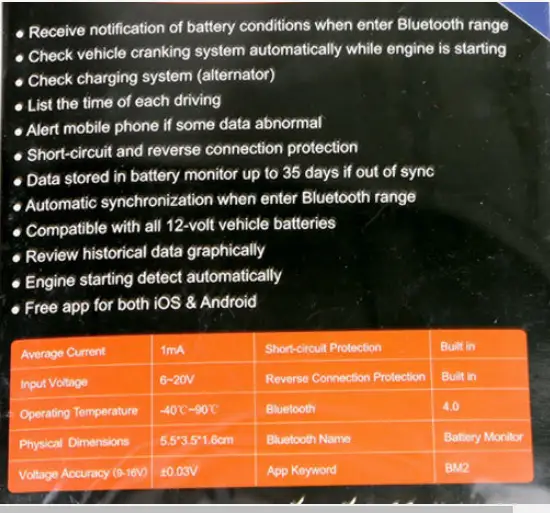BM2 Bluetooth Battery Monitor 12V Car Battery Tester by salelink.co.nz