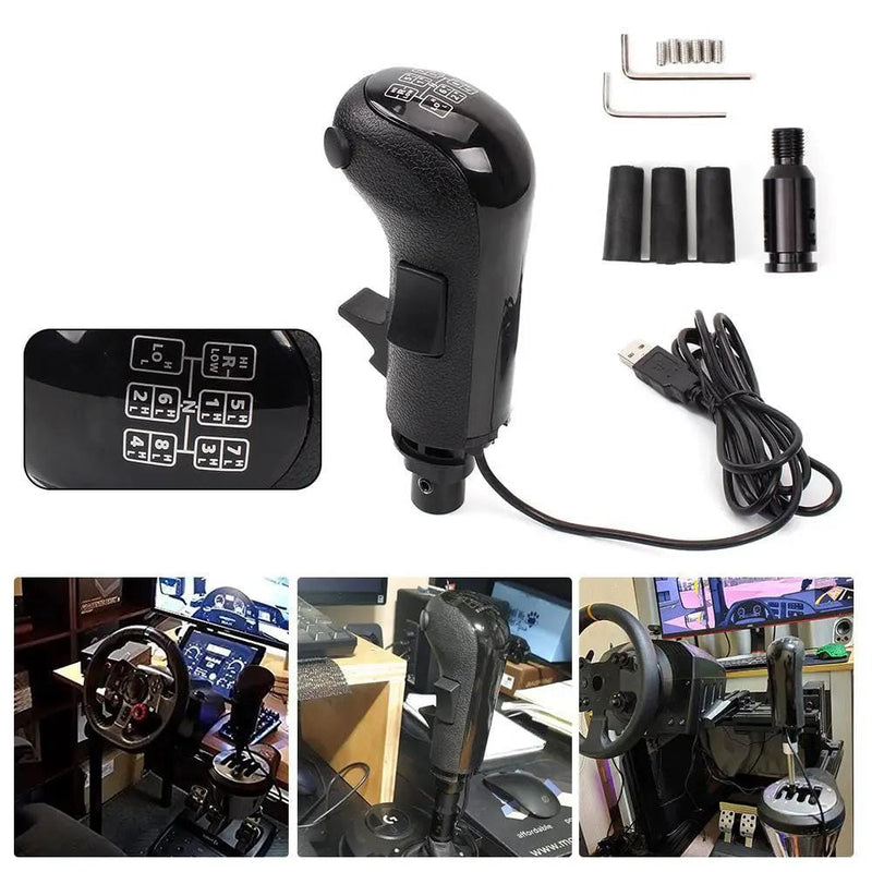 RaceCrafts Universal Truck Simulator Gear Shifter with 3 Shaft Plugs for Universal Fit Universal Truck Simulator Gear Shifter with 3 Shaft Plugs for Universal Fit