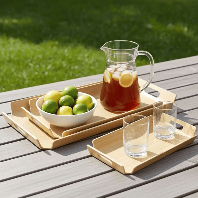 Frankly Cotton Bamboo Serving Tray by Nest & Stem Homewares