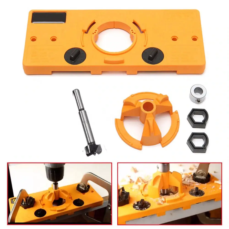 Concealed 35mm Cup Style Hinge Jig Boring Hole Drill Guide with Drill Bit Wood by salelink.co.nz