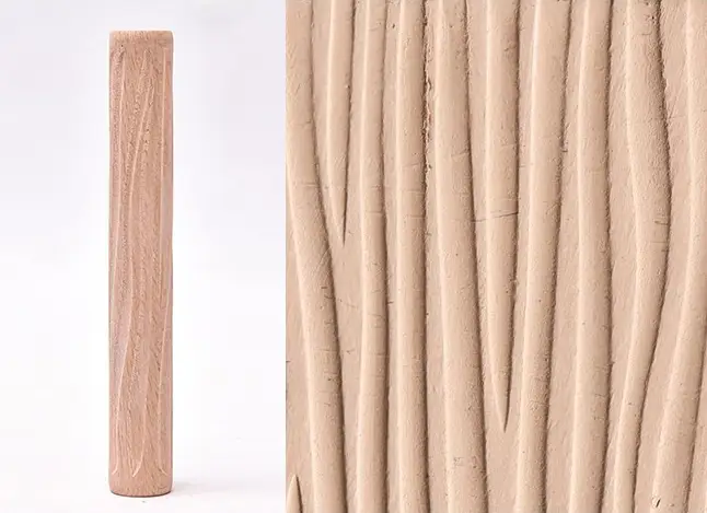 Textured Roller for Clay Pottery - Wood Embossed Rod Clay Pottery Sculpture Tools by Resin Art NZ