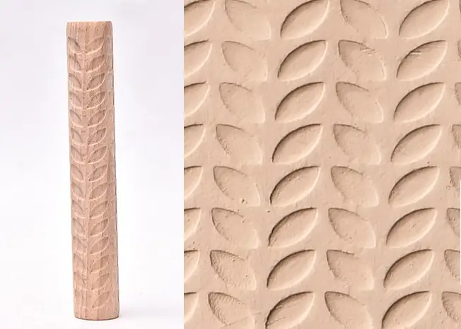 Textured Roller for Clay Pottery - Wood Embossed Rod Clay Pottery Sculpture Tools by Resin Art NZ