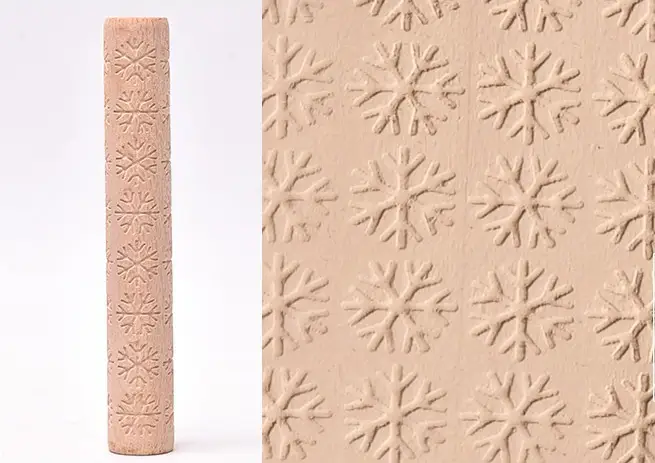 Textured Roller for Clay Pottery - Wood Embossed Rod Clay Pottery Sculpture Tools by Resin Art NZ