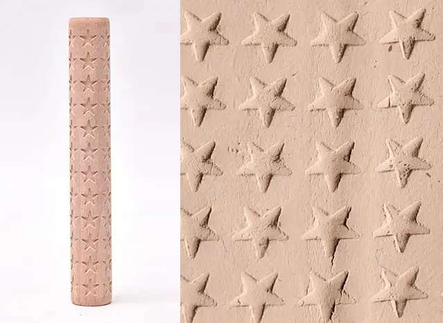Textured Roller for Clay Pottery - Wood Embossed Rod Clay Pottery Sculpture Tools by Resin Art NZ