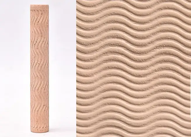 Textured Roller for Clay Pottery - Wood Embossed Rod Clay Pottery Sculpture Tools by Resin Art NZ