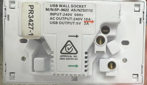 Dual USB 2.1A Power Point Home Wall Power Supply Socket by salelink.co.nz