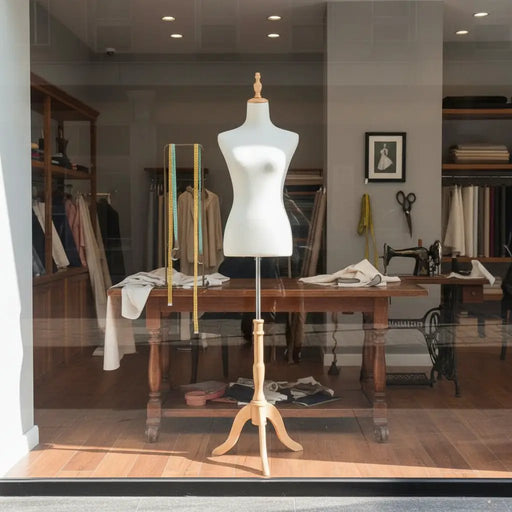 HALF BODY MANNEQUIN WOODEN STAND VELVET SURFACE by dealonline.co.nz