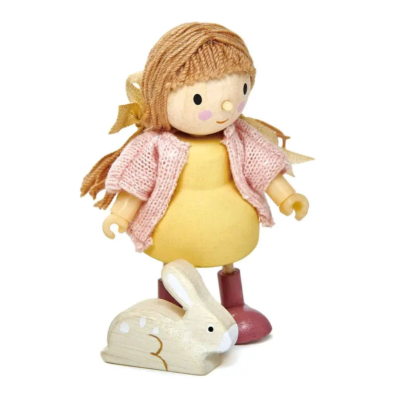 Amy and Rabbit Wooden Doll – Tender Leaf Toys | Wooden Doll NZ by Curious Moonbeam