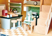 Wooden Doll House Kitchen Furniture Set - Tender Leaf Toys | Doll House Furniture NZ by Curious Moonbeam