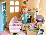 Wooden Doll House Sitting Room Furniture Set - Tender Leaf Toys | Doll House Furniture NZ by Curious Moonbeam