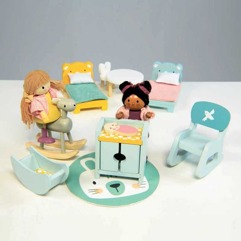 Wooden Doll House Kids Room Furniture Set - Tender Leaf Toys | Doll House Furniture NZ by Curious Moonbeam