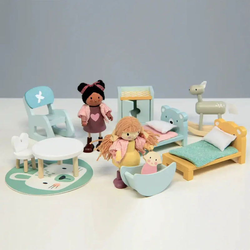 Wooden Doll House Kids Room Furniture Set - Tender Leaf Toys | Doll House Furniture NZ by Curious Moonbeam