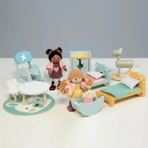 Curious Moonbeam Dolls, Dollhouses & Accessories Wooden Doll House Kids Room Furniture Set - Tender Leaf Toys | Doll House Furniture NZ Wooden Doll House Kids Room Furniture Set - Tender Leaf Toys | Doll House Furniture NZ