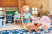 Wooden Dolls House Nursery Set - Tender Leaf Toys | Doll House Furniture NZ by Curious Moonbeam