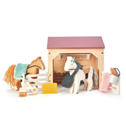The Stables Wooden Horse Set - Tender Leaf Toys | Doll House Accessory NZ by Curious Moonbeam