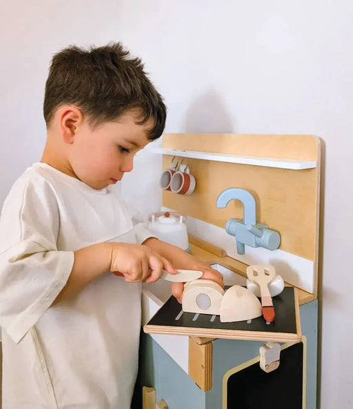Mini Chef Wooden Play Kitchen - Tender Leaf Toys | Wooden Toy NZ by Curious Moonbeam