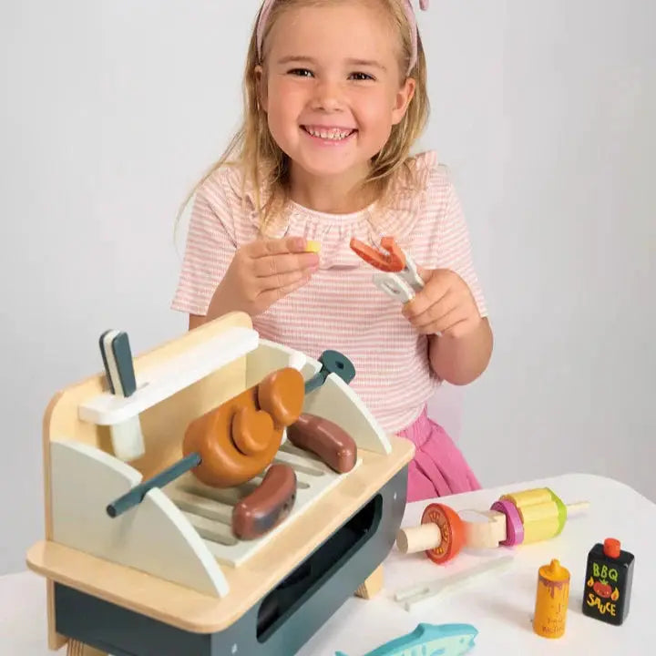 Wooden Barbeque Play Set - Tender Leaf Toys | Pretend Play Toys NZ by Curious Moonbeam